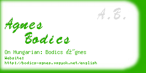 agnes bodics business card